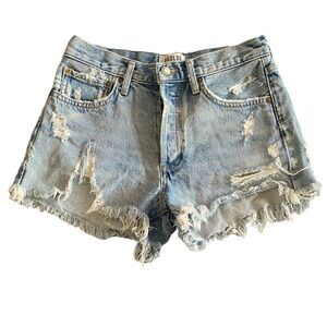 AGOLDE Distressed Premium Denim Cutoff Jean Shorts 100% Cotton Size 26